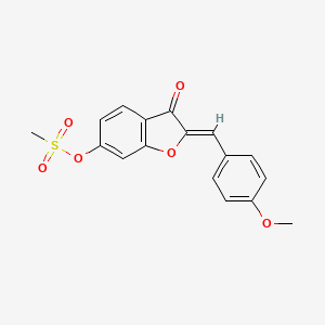 B2725411 (Z)-2-(4-methoxybenzylidene)-3-oxo-2,3-dihydrobenzofuran-6-yl methanesulfonate CAS No. 623122-64-5