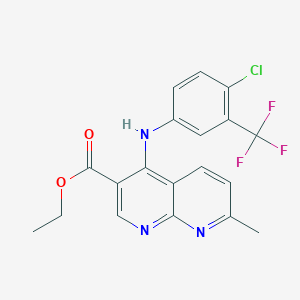 B2725437 Ethyl 4-{[4-chloro-3-(trifluoromethyl)phenyl]amino}-7-methyl-1,8-naphthyridine-3-carboxylate CAS No. 941524-40-9