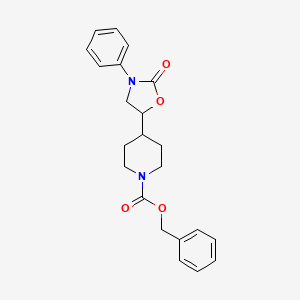 molecular formula C22H24N2O4 B2725465 Benzyl 4-(2-oxo-3-phenyl-1,3-oxazolidin-5-yl)piperidine-1-carboxylate CAS No. 1315619-14-7