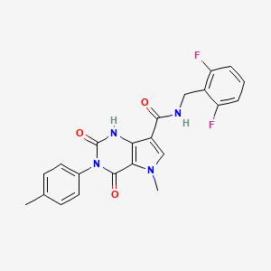 molecular formula C22H18F2N4O3 B2725489 N-(2,6-difluorobenzyl)-5-methyl-2,4-dioxo-3-(p-tolyl)-2,3,4,5-tetrahydro-1H-pyrrolo[3,2-d]pyrimidine-7-carboxamide CAS No. 921579-50-2