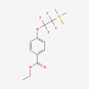 molecular formula C14H18F4O3Si B2725509 Ethyl 4-(1,1,2,2-tetrafluoro-2-trimethylsilyl)ethoxy)benzoate CAS No. 1836233-51-2