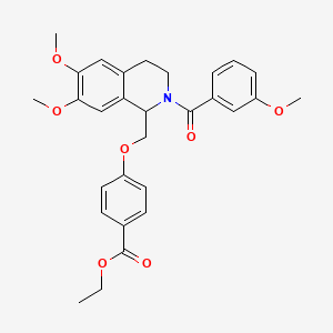 molecular formula C29H31NO7 B2725529 ethyl 4-{[6,7-dimethoxy-2-(3-methoxybenzoyl)-1,2,3,4-tetrahydroisoquinolin-1-yl]methoxy}benzoate CAS No. 449766-61-4
