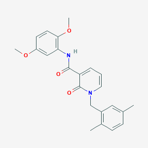molecular formula C23H24N2O4 B2725534 N-(2,5-dimethoxyphenyl)-1-[(2,5-dimethylphenyl)methyl]-2-oxo-1,2-dihydropyridine-3-carboxamide CAS No. 946377-87-3
