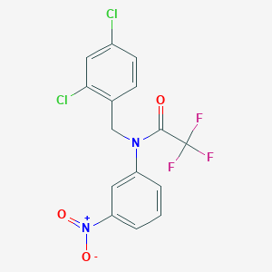 molecular formula C15H9Cl2F3N2O3 B2725553 N-(2,4-dichlorobenzyl)-2,2,2-trifluoro-N-(3-nitrophenyl)acetamide CAS No. 313233-78-2