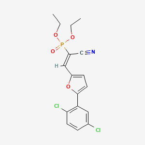 molecular formula C17H16Cl2NO4P B2725566 diethyl [(1E)-1-cyano-2-[5-(2,5-dichlorophenyl)furan-2-yl]eth-1-en-1-yl]phosphonate CAS No. 327061-73-4