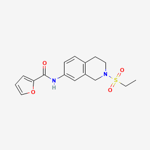 molecular formula C16H18N2O4S B2725573 N-(2-(ethylsulfonyl)-1,2,3,4-tetrahydroisoquinolin-7-yl)furan-2-carboxamide CAS No. 954614-30-3