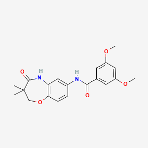 molecular formula C20H22N2O5 B2725587 N-(3,3-dimethyl-4-oxo-2,3,4,5-tetrahydro-1,5-benzoxazepin-7-yl)-3,5-dimethoxybenzamide CAS No. 921523-07-1