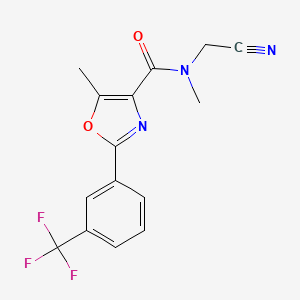 molecular formula C15H12F3N3O2 B2725599 N-(cyanomethyl)-N,5-dimethyl-2-[3-(trifluoromethyl)phenyl]-1,3-oxazole-4-carboxamide CAS No. 1797779-90-8