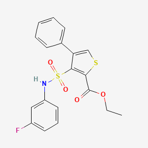 molecular formula C19H16FNO4S2 B2725628 Ethyl 3-[(3-fluorophenyl)sulfamoyl]-4-phenylthiophene-2-carboxylate CAS No. 941978-38-7