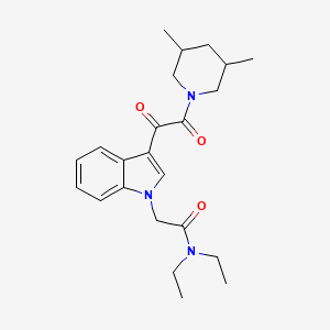 2-[3-[2-(3,5-dimethylpiperidin-1-yl)-2-oxoacetyl]indol-1-yl]-N,N-diethylacetamide