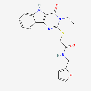2-[(3-ethyl-4-oxo-5H-pyrimido[5,4-b]indol-2-yl)sulfanyl]-N-(furan-2-ylmethyl)acetamide