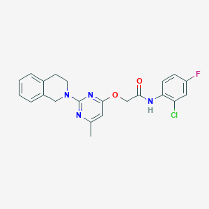 molecular formula C22H20ClFN4O2 B2725681 N-(2-chloro-4-fluorophenyl)-2-{[6-methyl-2-(1,2,3,4-tetrahydroisoquinolin-2-yl)pyrimidin-4-yl]oxy}acetamide CAS No. 1251551-06-0