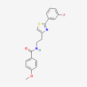 molecular formula C19H17FN2O2S B2725694 N-{2-[2-(3-fluorophenyl)-1,3-thiazol-4-yl]ethyl}-4-methoxybenzamide CAS No. 895780-67-3