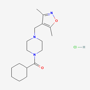 molecular formula C17H28ClN3O2 B2725745 Cyclohexyl(4-((3,5-dimethylisoxazol-4-yl)methyl)piperazin-1-yl)methanone hydrochloride CAS No. 1396812-64-8