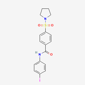 molecular formula C17H17IN2O3S B2725786 N-(4-IODOPHENYL)-4-(PYRROLIDINE-1-SULFONYL)BENZAMIDE CAS No. 300826-60-2