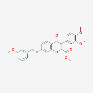 molecular formula C28H26O8 B2725812 ethyl 3-(3,4-dimethoxyphenyl)-7-[(3-methoxyphenyl)methoxy]-4-oxo-4H-chromene-2-carboxylate CAS No. 610751-62-7