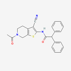 molecular formula C24H21N3O2S B2725854 N-{6-acetyl-3-cyano-4H,5H,6H,7H-thieno[2,3-c]pyridin-2-yl}-2,2-diphenylacetamide CAS No. 864858-85-5
