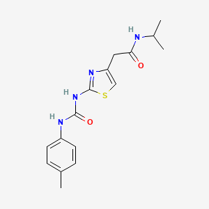 molecular formula C16H20N4O2S B2725863 N-isopropyl-2-(2-(3-(p-tolyl)ureido)thiazol-4-yl)acetamide CAS No. 923164-37-8