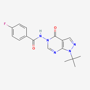 molecular formula C16H16FN5O2 B2725867 N-{1-tert-butyl-4-oxo-1H,4H,5H-pyrazolo[3,4-d]pyrimidin-5-yl}-4-fluorobenzamide CAS No. 899751-58-7