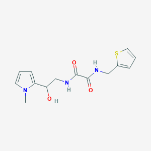 molecular formula C14H17N3O3S B2725900 N-[2-hydroxy-2-(1-methyl-1H-pyrrol-2-yl)ethyl]-N'-[(thiophen-2-yl)methyl]ethanediamide CAS No. 1396871-91-2