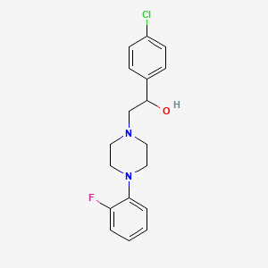 molecular formula C18H20ClFN2O B2725946 1-(4-Chlorophenyl)-2-[4-(2-fluorophenyl)piperazin-1-yl]ethanol CAS No. 400075-50-5