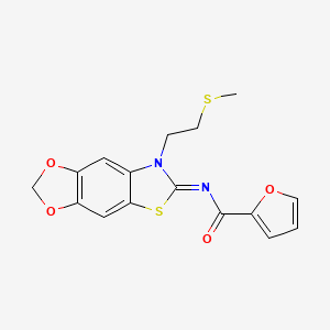 (Z)-N-(7-(2-(methylthio)ethyl)-[1,3]dioxolo[4',5':4,5]benzo[1,2-d]thiazol-6(7H)-ylidene)furan-2-carboxamide