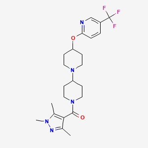 4-{[5-(trifluoromethyl)pyridin-2-yl]oxy}-1'-(1,3,5-trimethyl-1H-pyrazole-4-carbonyl)-1,4'-bipiperidine