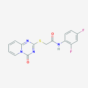 molecular formula C15H10F2N4O2S B2725997 N-(2,4-difluorophenyl)-2-({4-oxo-4H-pyrido[1,2-a][1,3,5]triazin-2-yl}sulfanyl)acetamide CAS No. 896326-63-9