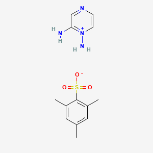 Pyrazin-1-ium-1,2-diamine;2,4,6-trimethylbenzenesulfonate