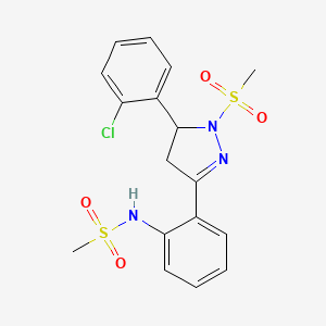 N-(2-(5-(2-chlorophenyl)-1-(methylsulfonyl)-4,5-dihydro-1H-pyrazol-3-yl)phenyl)methanesulfonamide