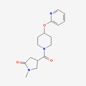 1-Methyl-4-(4-(pyridin-2-yloxy)piperidine-1-carbonyl)pyrrolidin-2-one