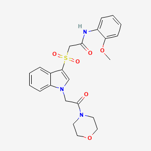 N-(2-methoxyphenyl)-2-((1-(2-morpholino-2-oxoethyl)-1H-indol-3-yl)sulfonyl)acetamide