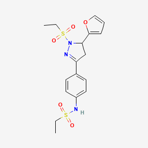 N-(4-(1-(ethylsulfonyl)-5-(furan-2-yl)-4,5-dihydro-1H-pyrazol-3-yl)phenyl)ethanesulfonamide