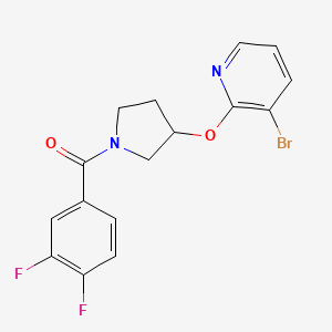 B2726086 (3-((3-Bromopyridin-2-yl)oxy)pyrrolidin-1-yl)(3,4-difluorophenyl)methanone CAS No. 1904359-00-7