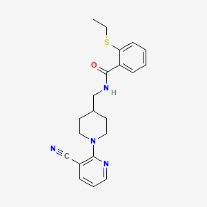 B2726092 N-((1-(3-cyanopyridin-2-yl)piperidin-4-yl)methyl)-2-(ethylthio)benzamide CAS No. 1797852-53-9