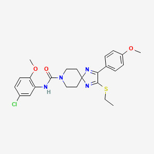 molecular formula C24H27ClN4O3S B2726097 N-(5-CHLORO-2-METHOXYPHENYL)-2-(ETHYLSULFANYL)-3-(4-METHOXYPHENYL)-1,4,8-TRIAZASPIRO[4.5]DECA-1,3-DIENE-8-CARBOXAMIDE CAS No. 894890-11-0
