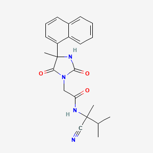 molecular formula C22H24N4O3 B2726119 N-(1-cyano-1,2-dimethylpropyl)-2-[4-methyl-4-(naphthalen-1-yl)-2,5-dioxoimidazolidin-1-yl]acetamide CAS No. 1180438-92-9