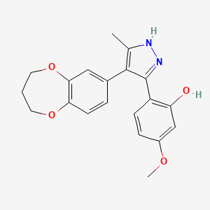 2-[4-(3,4-dihydro-2H-1,5-benzodioxepin-7-yl)-5-methyl-1H-pyrazol-3-yl]-5-methoxyphenol