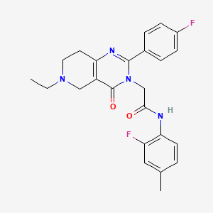 2-(6-ethyl-2-(4-fluorophenyl)-4-oxo-5,6,7,8-tetrahydropyrido[4,3-d]pyrimidin-3(4H)-yl)-N-(2-fluoro-4-methylphenyl)acetamide