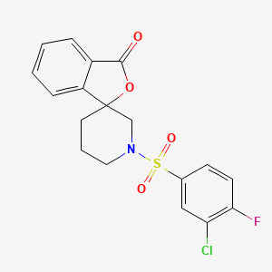 1'-((3-chloro-4-fluorophenyl)sulfonyl)-3H-spiro[isobenzofuran-1,3'-piperidin]-3-one