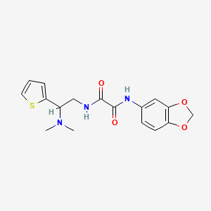 molecular formula C17H19N3O4S B2726161 N'-(2H-1,3-benzodioxol-5-yl)-N-[2-(dimethylamino)-2-(thiophen-2-yl)ethyl]ethanediamide CAS No. 941975-98-0