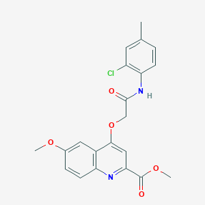 molecular formula C21H19ClN2O5 B2726209 Methyl 4-{[(2-chloro-4-methylphenyl)carbamoyl]methoxy}-6-methoxyquinoline-2-carboxylate CAS No. 1358223-69-4