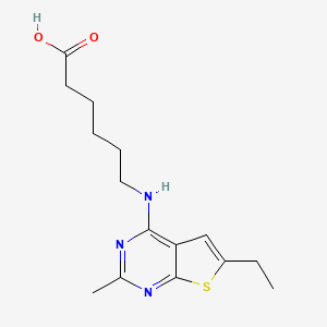 6-((6-Ethyl-2-methylthieno[2,3-d]pyrimidin-4-yl)amino)hexanoic acid