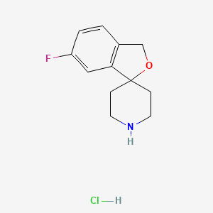 molecular formula C12H15ClFNO B2726256 6-Fluoro-3H-spiro[isobenzofuran-1,4'-piperidine] hydrochloride CAS No. 164078-72-2