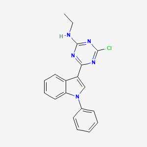 molecular formula C19H16ClN5 B2726269 N2-Ethyl-4-chloro-6-(1-phenyl-1H-indol-3-yl)-1,3,5-triazin-2-amine CAS No. 500587-39-3