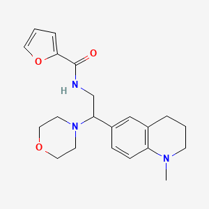 molecular formula C21H27N3O3 B2726285 N-(2-(1-methyl-1,2,3,4-tetrahydroquinolin-6-yl)-2-morpholinoethyl)furan-2-carboxamide CAS No. 922113-51-7