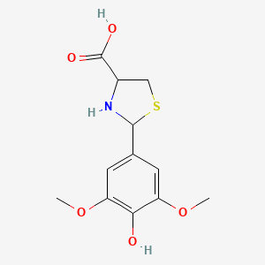 molecular formula C12H15NO5S B2726292 2-(4-Hydroxy-3,5-dimethoxyphenyl)-1,3-thiazolidine-4-carboxylic acid CAS No. 1092935-95-9
