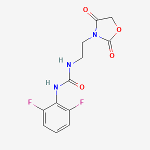 molecular formula C12H11F2N3O4 B2726294 1-(2,6-Difluorophenyl)-3-(2-(2,4-dioxooxazolidin-3-yl)ethyl)urea CAS No. 2034611-58-8