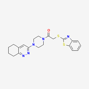 molecular formula C21H23N5OS2 B2726295 2-(Benzo[d]thiazol-2-ylthio)-1-(4-(5,6,7,8-tetrahydrocinnolin-3-yl)piperazin-1-yl)ethanone CAS No. 2034320-62-0