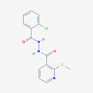 2-chloro-N'-[2-(methylsulfanyl)pyridine-3-carbonyl]benzohydrazide